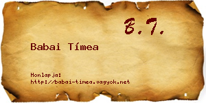 Babai Tímea névjegykártya